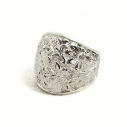 Anello donna inciso bombato largo