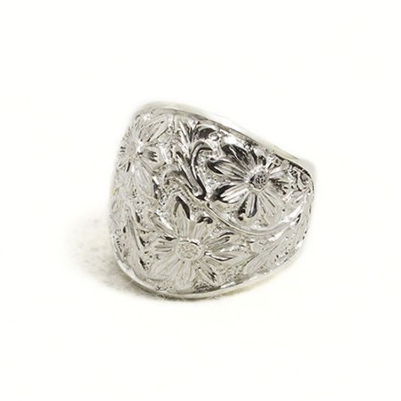 Anello donna inciso bombato largo
