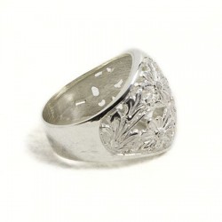 Anello donna inciso bombato largo