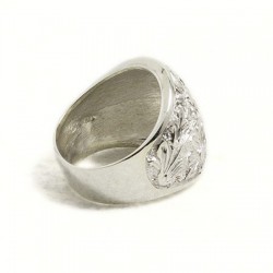 Anello donna inciso bombato largo