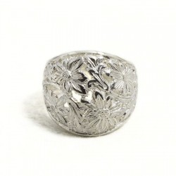 Anello donna inciso bombato largo