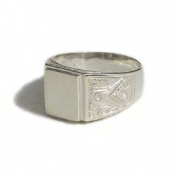 Anello uomo inciso rettangolare