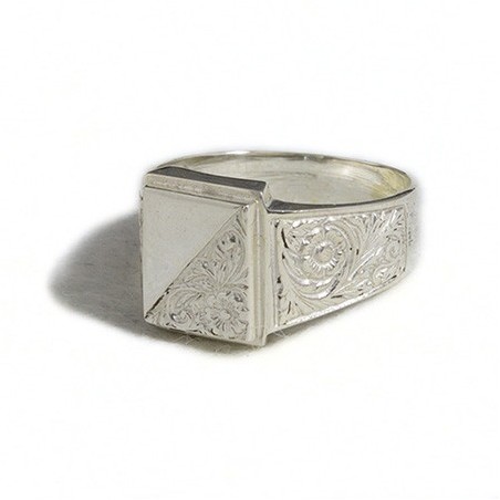Anello uomo inciso rettangolare