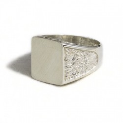 Anello uomo inciso rettangolare