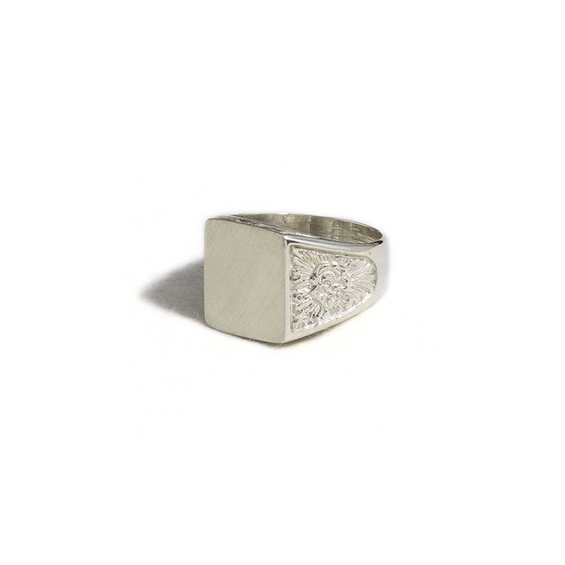 Anello uomo inciso rettangolare