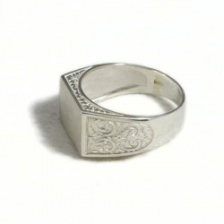 Anello uomo inciso rettangolare
