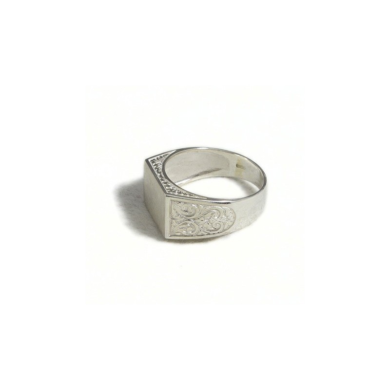 Anello uomo inciso rettangolare