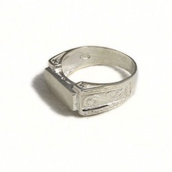 Anello uomo inciso rettangolare