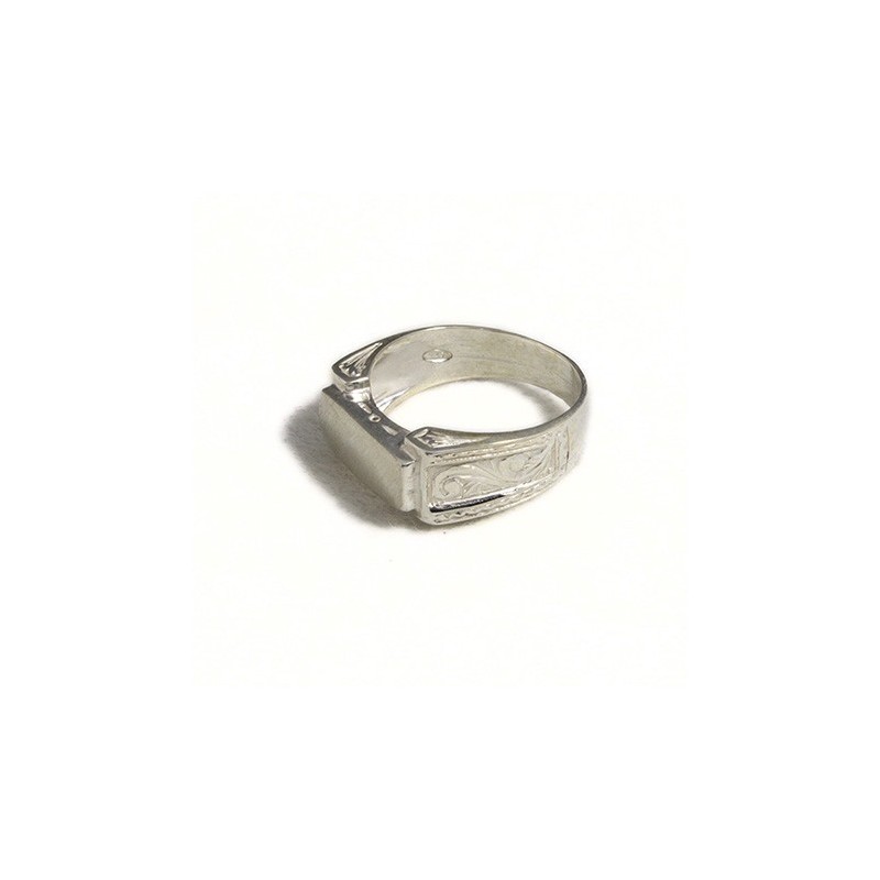 Anello uomo inciso rettangolare