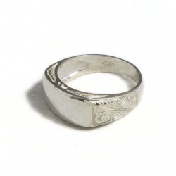 Anello uomo inciso rettangolare