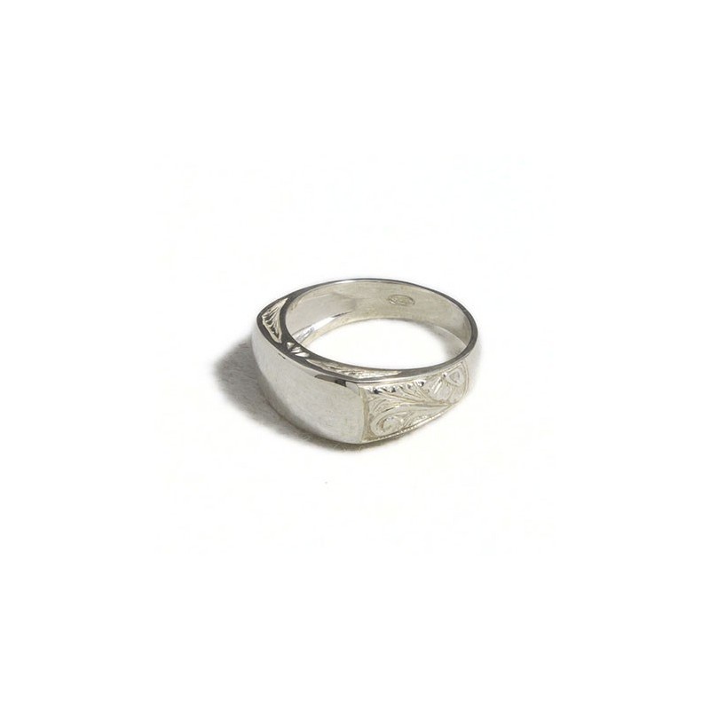 Anello uomo inciso rettangolare