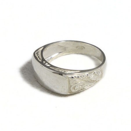 Anello uomo inciso rettangolare
