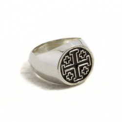 Anello uomo Croce di Gerusalemme