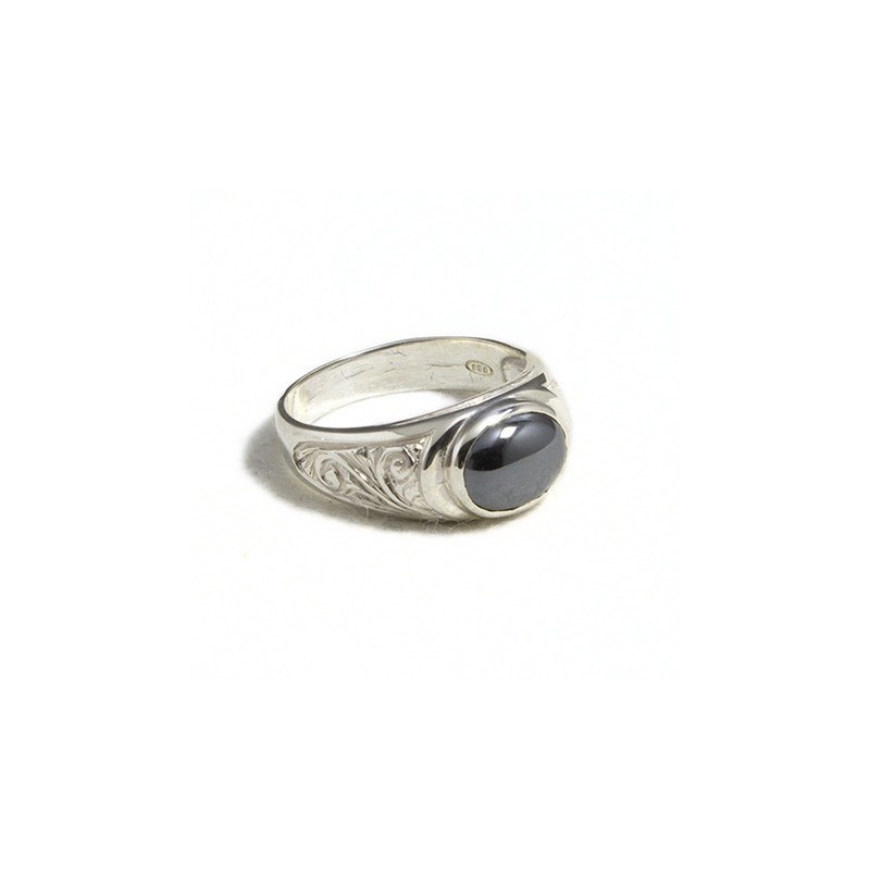 Anello uomo inciso con ematite