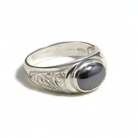 Anello uomo inciso con ematite