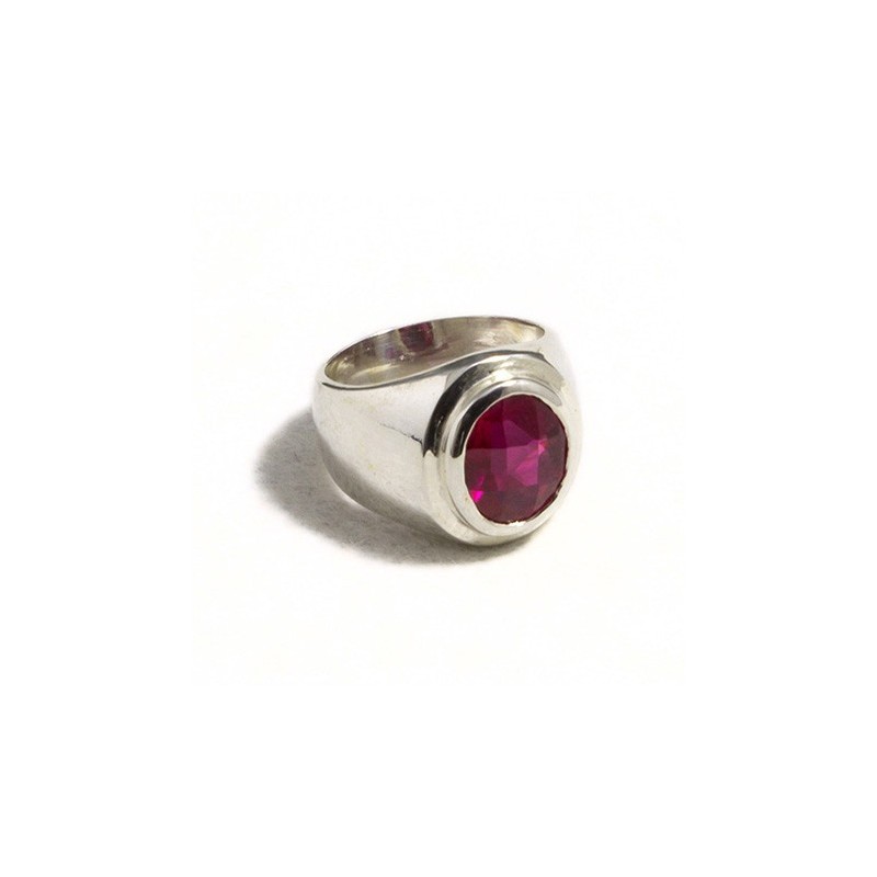 Anello mignolo pietra ovale rossa