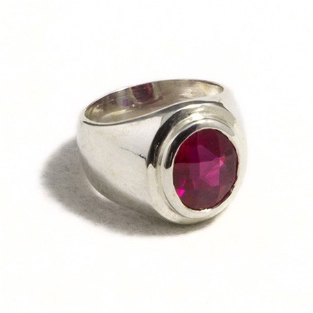 Anello mignolo pietra ovale rossa