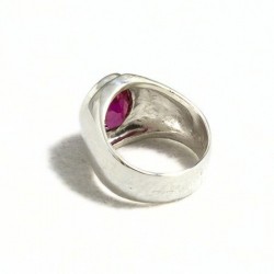 Anello mignolo pietra ovale rossa