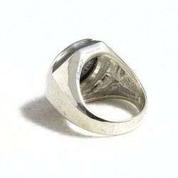 Anello uomo ottagonale con moneta romana