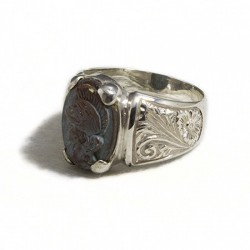 Anello uomo inciso con cameo in bronzo
