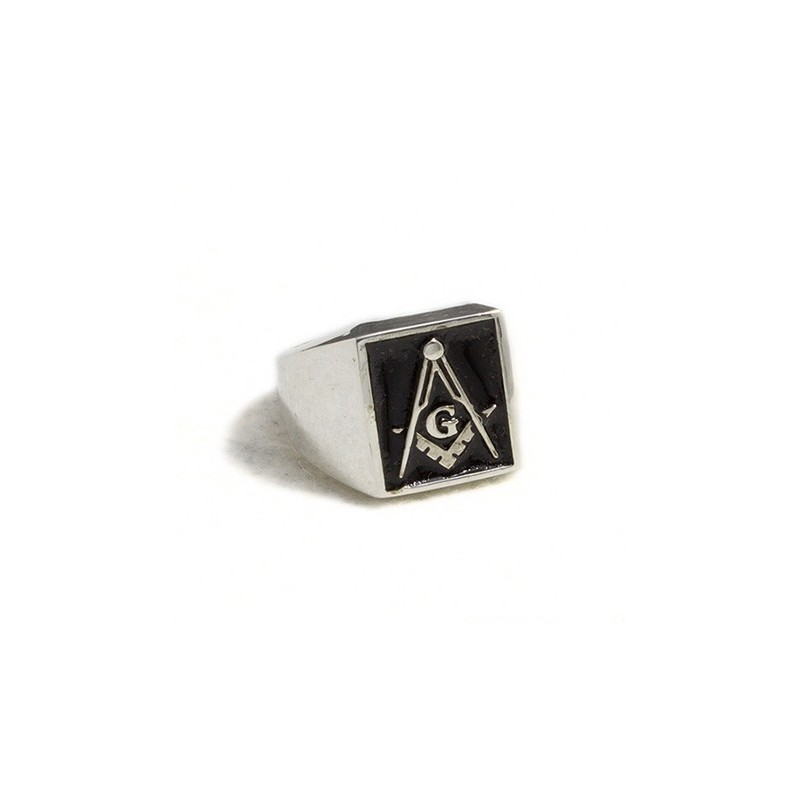 Anello massonico smaltato rettangolare