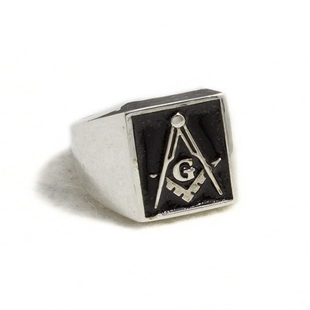 Anello massonico smaltato rettangolare