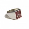 Anello massonico smaltato rosso
